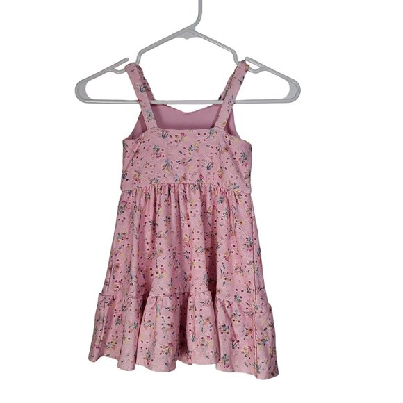 TAHARI Girls SZ 4 Pink Floral Eyelet Sundress Summer Spring - Picture 2 of 11